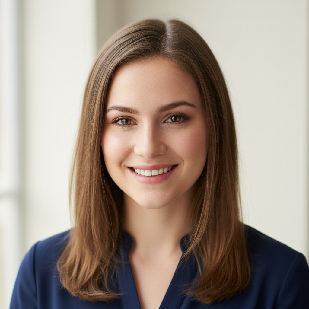 generate an real girl image for the avatar of reviews